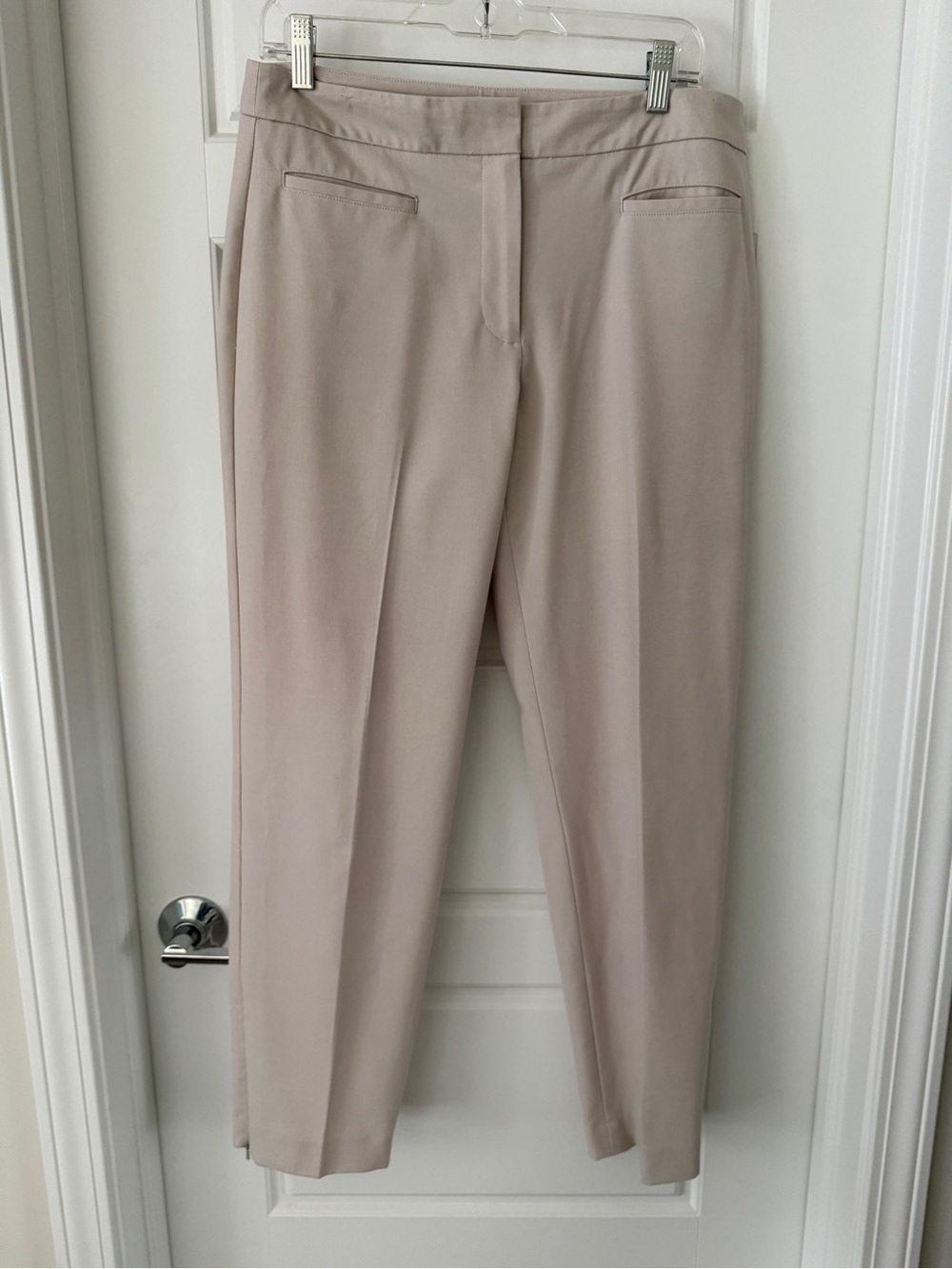 Talbots Heritage Trousers Sz 8 Taupe Ankle Zip Slacks ✨